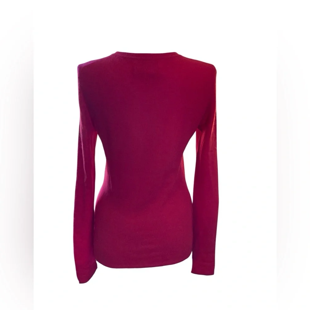 100% Cashmere Sweater By Ellen Tracy Vibrant Red Size Small Lightweight Soft - Picture 3 of 5